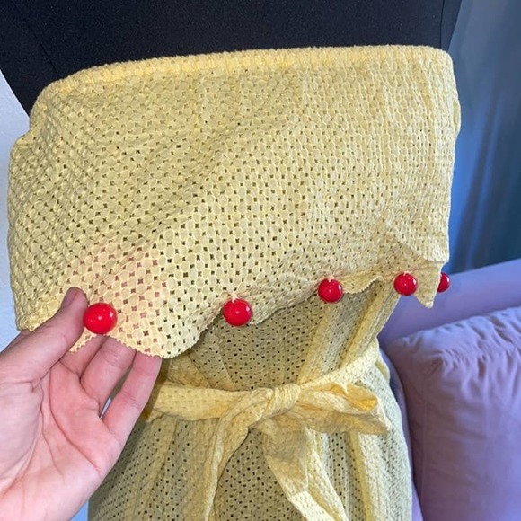 Marysia yellow off the shoulder strapless maxi - Picture 3 of 4